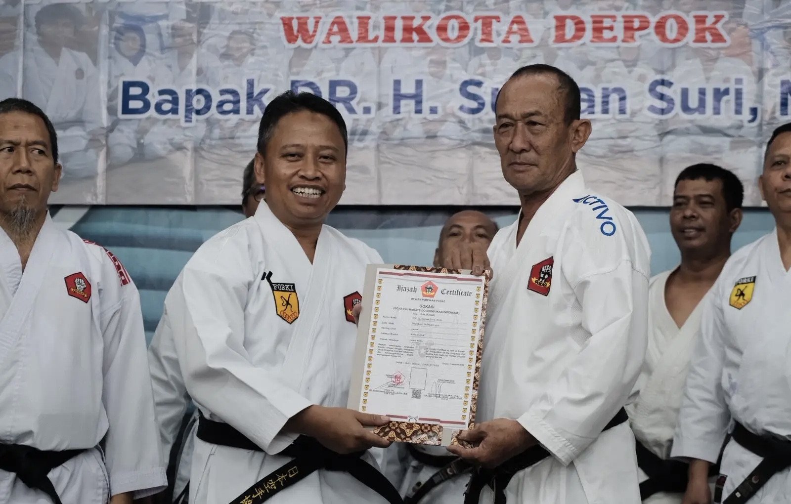 Wali Kota Depok Dianugerahi Sabuk Hitam Kehormatan Gokasi